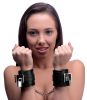 Locking Padded Wrist Cuffs With Chain Black