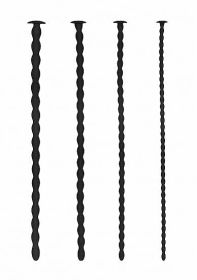 Shots Ouch Advanced Urethral Sounding Silicone Spiral Plug Set - Black