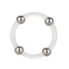 Steel Beaded Silicone Ring Large Clear