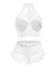 Premiere Embroidered Halter Bra & Panty White 2X