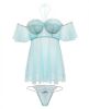 Spring Summer Off The Shoulder Babydoll & Panty Mint 3X/4X