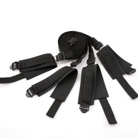 1 Set Of BDSMS Bed Restraints Kit; Wrist Leg Restraint System Hand & Ankle Cuff Bed Restraints Sex Bondage Position Support Sling Sex Play (Color: black, Items: A)